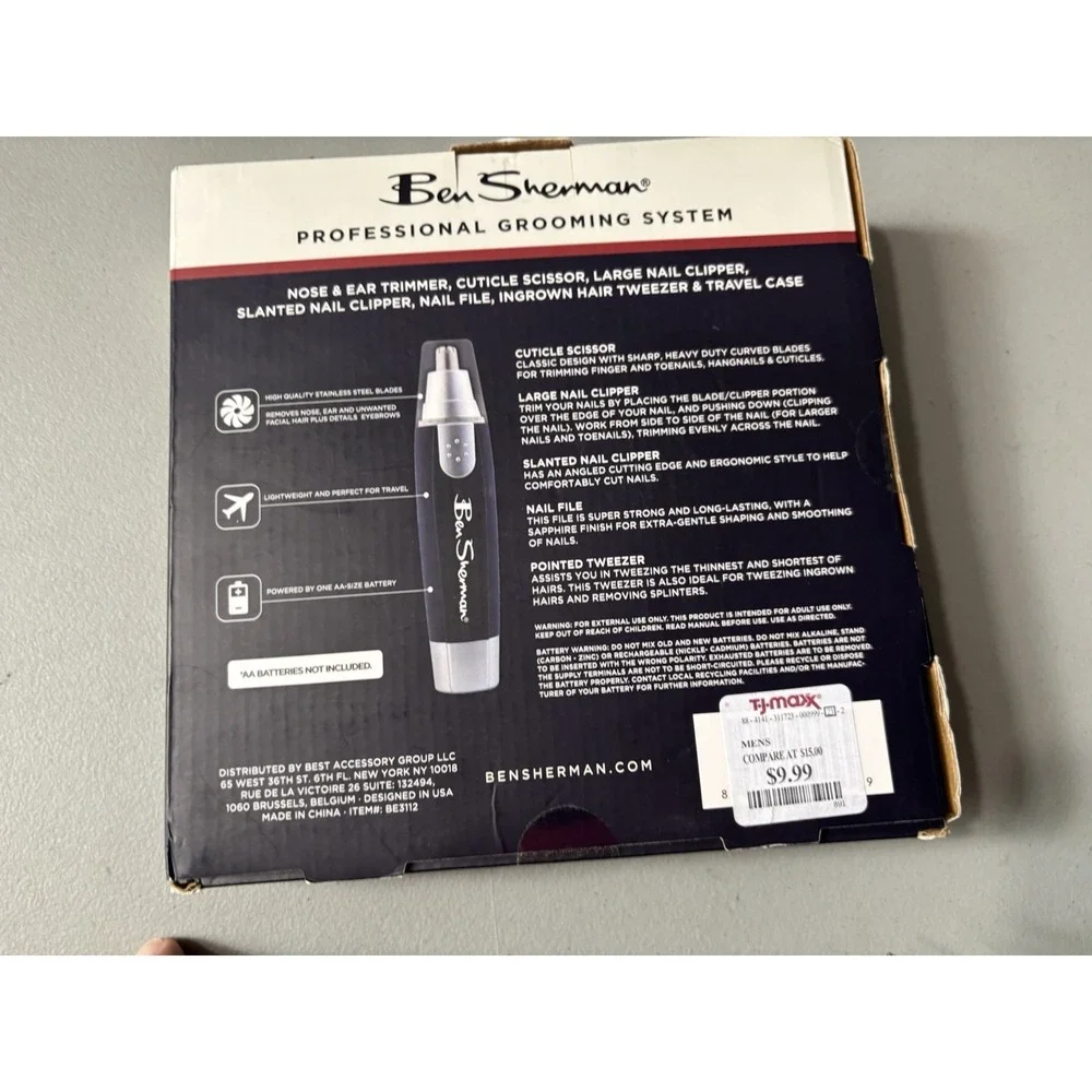 BEN SHERMAN 7-Piece Professional Grooming System with Travel Case, Navy, New